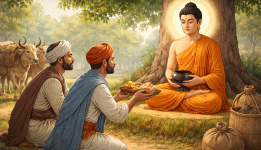 【仏教入門4-1】ブッダは悟ったあと何をした？49日間の瞑想と三宝の成立をわかりやすく解説